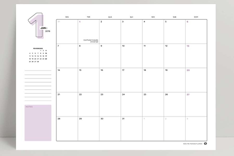 Planners gratuitos para imprimir e se organizar em 2019 3