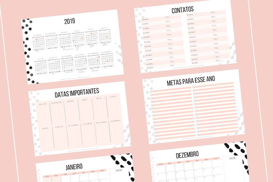 Planners gratuitos para imprimir e se organizar em 2019 7