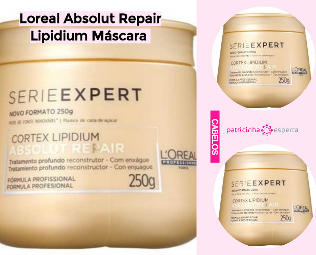 Loreal Absolut Repair Lipidium Máscara 250ml - Produtos Para Cabelos Danificados: Favoritos de 2019 - Top 8