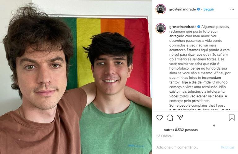 Irmão de Luciano Huck surge abraçado com o namorado