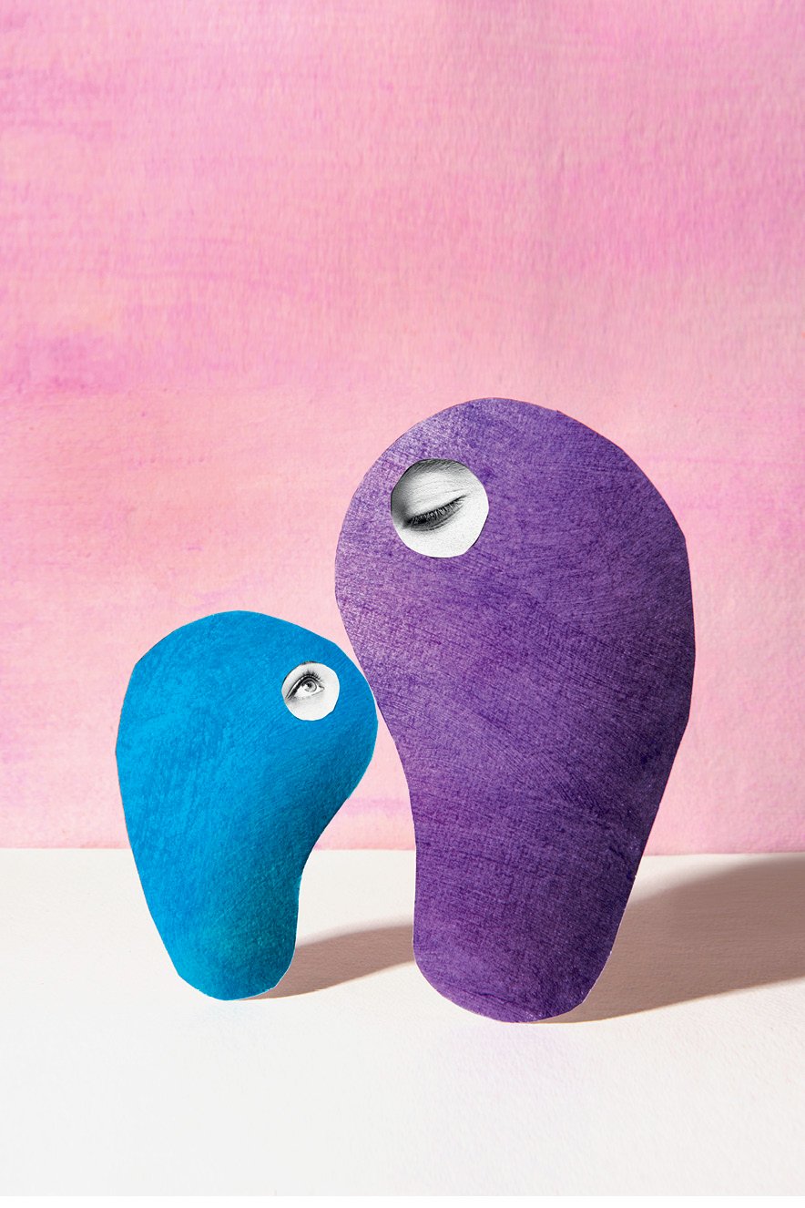 maternidade-carinho-amor duas figuras de papel olham uma para a outra