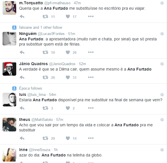 furtado 3 Ana Furtado substitui Fátima Bernardes e vira piada na web