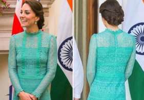 Em um encontro com  ministro da Índia, Narendra Modi, Kate Middleton usou um vestido verde da grife Temperley London. O look custa 795 libras (aproximadamente R$ 4 mil).