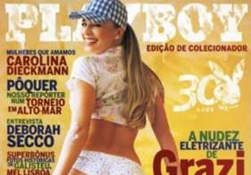 Grazi Massafera posou para a Playboy em agosto de 2005, meses após deixar o BBB 5. O ensaio da atriz é considerado um ds mais comportados da revista.