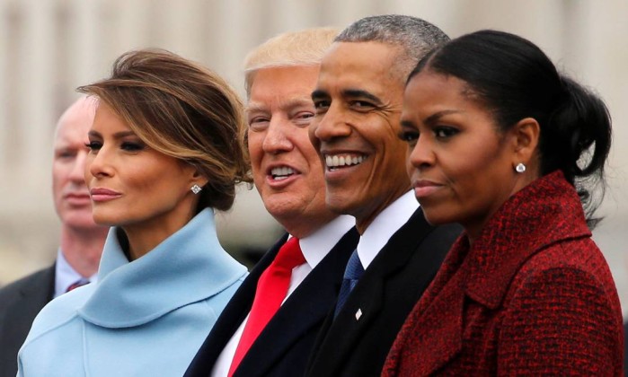 USA TRUMP INAUGURATION GA8333K69.1 Na posse, Trump e Obama mostram diferenças no trato com as mulheres 